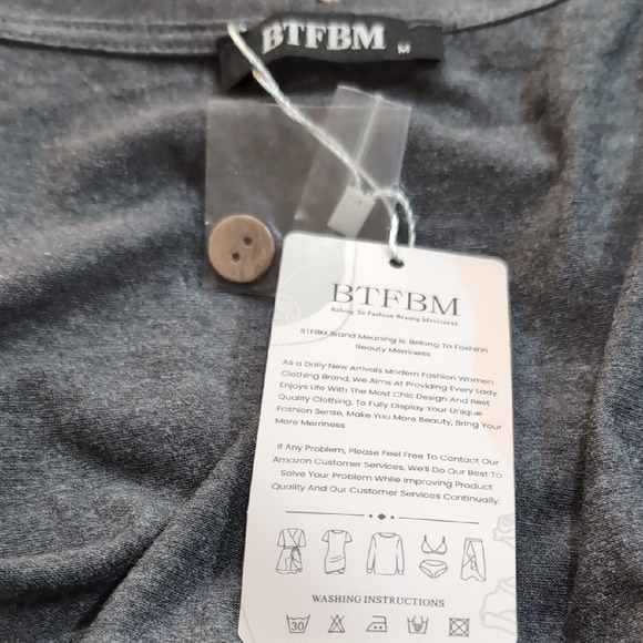 BTFBM Women's Charcoal Sleeveless Button Front Dress - Picture 8 of 8